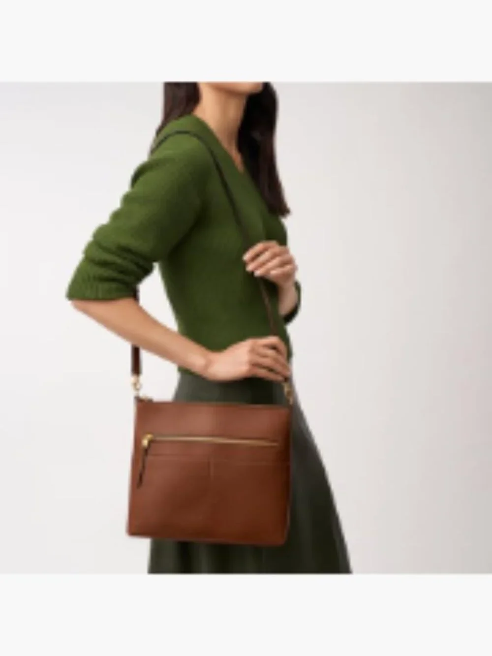 Genuine Leather Small Flap Crossbody Purse with Adjustable Strap
